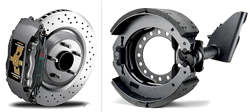 左:盤(pán)式制動(dòng)器 右:鼓式制動(dòng)器 左:盤(pán)式制動(dòng)器 右:鼓式制動(dòng)器